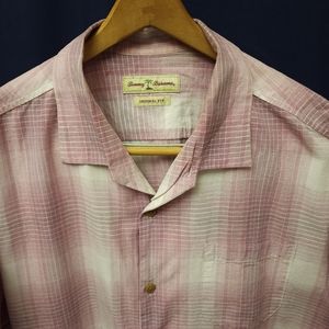Tommy Bahama Men's XL Button shirt pink plaid